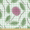 thumbnail image 2 of Ambesonne Floral Fabric by the Yard Upholstery, Spiraling Roses with Leaves, 1 Yard, Reseda Green Pink White, 2 of 5