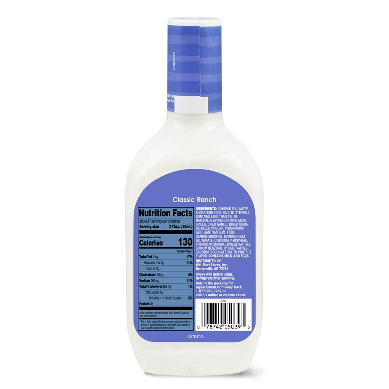 great value classic ranch dressing & dip 36 fl oz Great Value Classic Ranch Dressing & Dip, 8 oz
