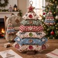 thumbnail image 3 of DIY Sewing Kit for Layered Fabric Christmas Tree Ornament, Vintage Quilt‑Style Handmade Hanging Decoration, Beginner Friendly Holiday Craft Gift for Home Xmas Tree Decor, 8 Inch, 3 of 8