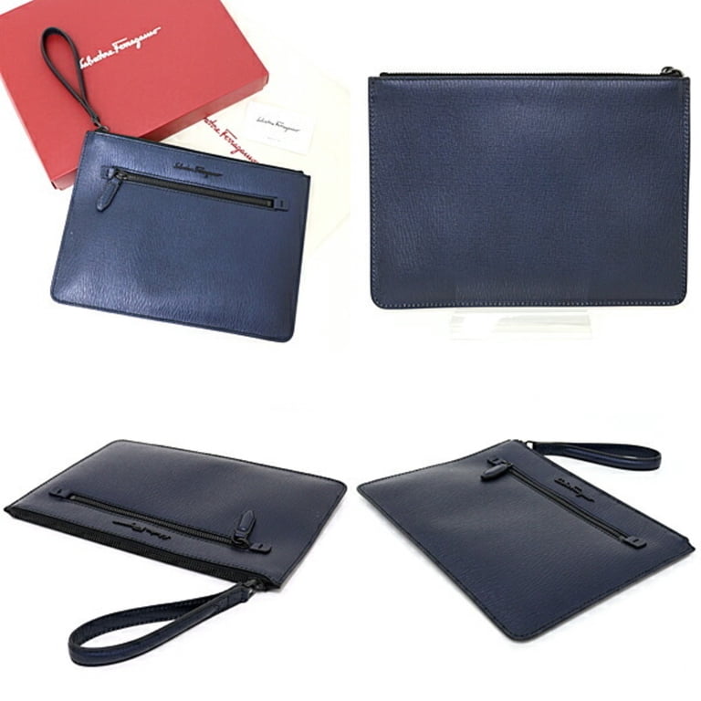 Pre-Owned Salvatore Ferragamo Clutch Bag Pebble Calf 24A105  display picture 2