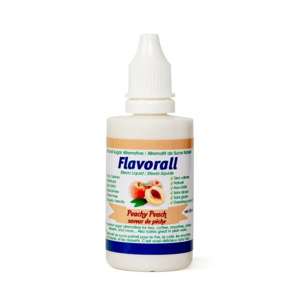 Greeniche Natural | Flavorall Peachy Peach | 50 ML | Organic and Pure Stevia Sweetener Drops | Perfect Sugar Alternative | No Bitter Aftertaste