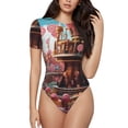 thumbnail image 1 of Fotbe fairy-tale-world-with-delicious-candy Body de Mujer con Cuello Redondo y Mangas Cortas, Sin Mangas Ajustado, Suave, Cómodo y Básico-Small, 1 of 7