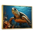 thumbnail image 2 of Designart "Monochrome Art of Coastal Turtle Life" Animals Turtle Floater Framed Wall Art Prints, 2 of 5