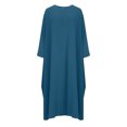 thumbnail image 2 of Women's Plus Size Loose Robe Casual Dress Solid Color Oversized Maxi Dress Ladies Long Sleeve Round Neck Long Dresses, 2 of 7
