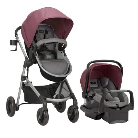 Photo 1 of **MISSING 1 WHEEL ***Evenflo Pivot Modular Travel System with SafeMax Infant Car Seat - Dusty Rose