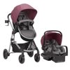 Evenflo Pivot Modular Travel System with Safemax Infant Car Seat, Dusty Rose