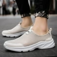 thumbnail image 2 of Ierhent Men Fashion Shoes Mens Tennis Shoes Low Top Fashion Sneakers Casual Shoe for Men Beige,42, 2 of 9