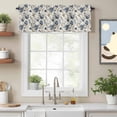 thumbnail image 2 of Blue Gray Spring Floral Valances for Windows, Vintage Botanical Leaf Farmhouse Valance Window Treatment Rod Pocket Short Curtains Valances for Kitchen Bathroom 60"W x 14"L, 2 of 9