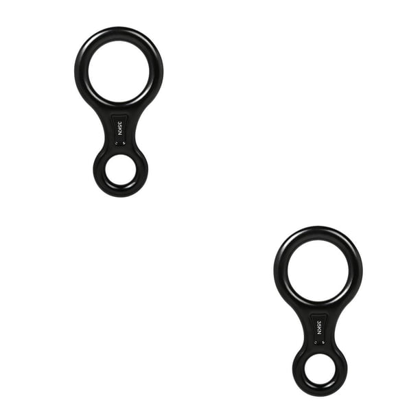 Descensor de escalada Soidarity Cuesta abajo Rappel Rescate Ocho anillos Cuerda Rigging Protector Negro