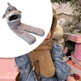 thumbnail image 6 of Milageto Plush Hat Scarf Gloves Cartoon Windproof Hooded Hat for Kids Playing Camping Gray, 6 of 8