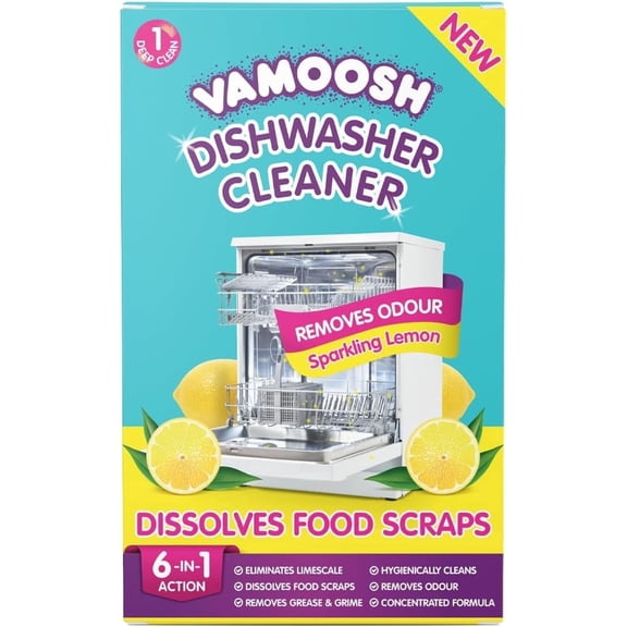 Vamoosh 6-in1 Dishwasher Cleaner | Deep Cleanse for Heavy-Duty Cleaning | Limescale Removal | Grease Elimination | Eco-Friendly | Hygienically Cleans | Environment Friendly | 100g (Pack of 3)