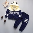 thumbnail image 2 of Autumn Baby Boy Girl Letter Printing Hooded Jacket+Long Trousers Casual Clothes Set, 2 of 9