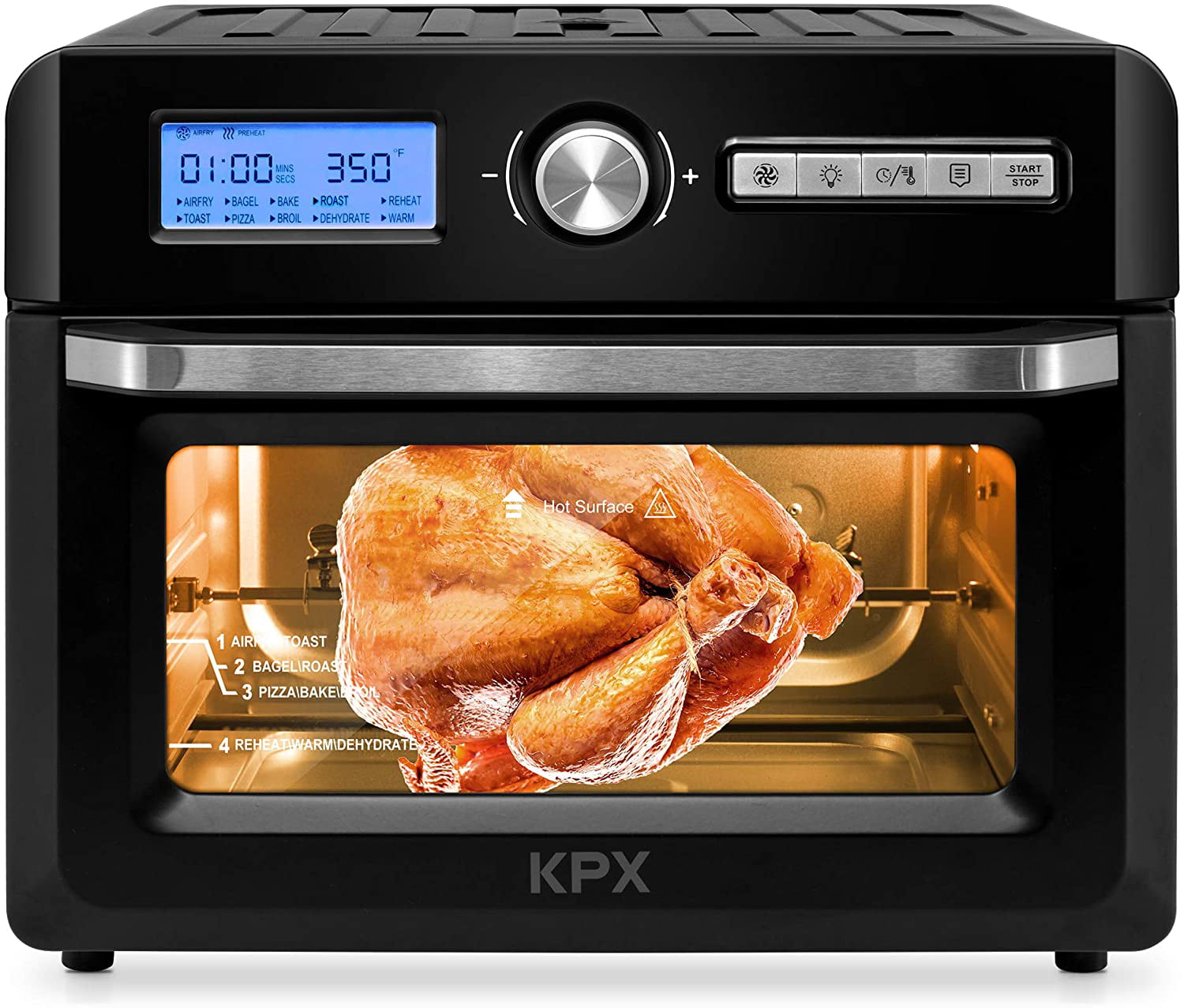 KPX Air Fryer Toaster Oven, 10-in-1 Convection Oven, Roaster, Broiler