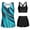 4Multicolor, variant on ‌‌Women's Plus Size 3 Piece Tankini Swimsuit Set - Tummy Control Modest Swimwear with Sports Bra & Boy Shorts for Athletic Swimming (Sizes S-3XL)