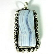 Natural Lace Agate Gemstone Cabochon Jewelry Pendant  A37-37