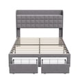 thumbnail image 4 of CONCETTA Full Size Upholstered Platform Bed, Platform Bed with Headboard and 2 Drawers, Sturdy Modern Wooden & Metal Frame Platform for Mattress Support, No Box Spring Needed,Gray, 4 of 9