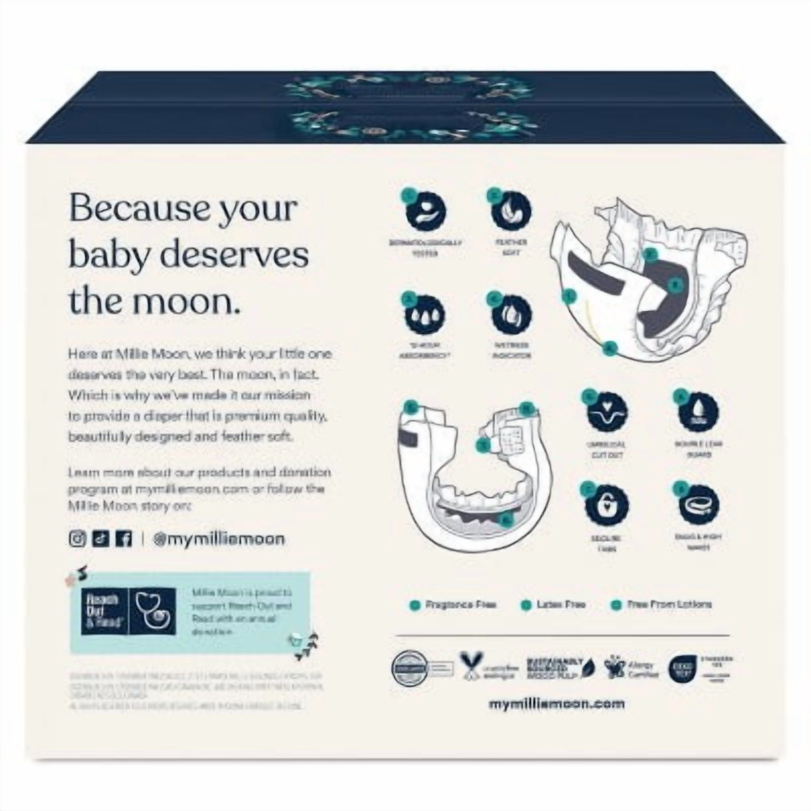 Millie Moon Luxury Disposable Diapers - Select Size and Count