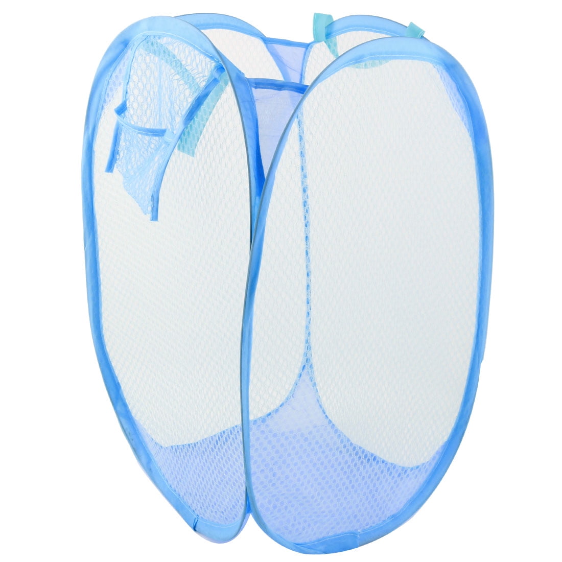 Laundary Bag Foldable Pop Up Mesh Washing Laundry Basket Bag ToyStorage light blue 