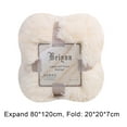 thumbnail image 4 of Blanket Polyester Blanket 1Pc 80 * 120Cm Long Plush Blanket,Winter Solid Color Nap Blanket,Double-Layer Blanket,Milky White, 4 of 7