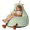 Green, variant on Simple Deluxe 2 ft Kids Bean Bag Chair, Faux Rabbit Fur Round Sofa with Handle and Washable Cover, Rose