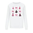thumbnail image 6 of Cavosen Christmas Sweater Crew Neck Long Sleeve Ugly Pullover Bow Solid Stretch Blouses Lightweight Party Shirt Tops, 6 of 6