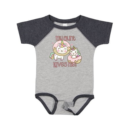 

Inktastic My Aunt Loves Me Unicorn Gift Baby Boy or Baby Girl Bodysuit