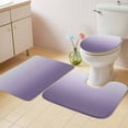 thumbnail image 2 of Purple Ombre Bath Mat 3 Piece Bathroom Rug Set, White Gradient Modern Abstract Art Non Slip Bath Rug Contour Mat and Toilet Lid Cover, Absorbent Shower Mats Soft Bath Rugs and Mats Sets, 2 of 8