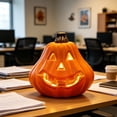 thumbnail image 3 of Halloween Lighted Pumpkin, Large Plastic LED Pumpkins Decoration for Thanksgiving Day Outdoor Yard Porch Home Storefront Holiday Display Decor, 3 of 6