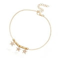 thumbnail image 2 of Anklets Beaded Adjustable Star Shape with Rhinestones Simple Style Fashion Accessory Hanging Pendent Ankle Bracelets for Women Gold, 2 of 7