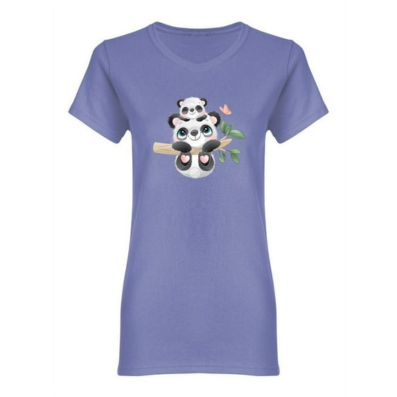 Panda Mom And Son Shaped T-Shirt Women -Image by Shutterstock, Female x-Large