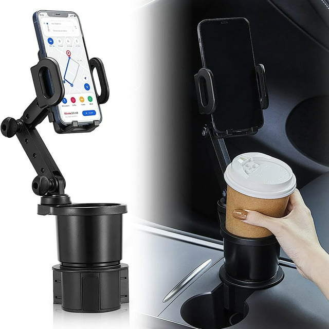 Support de Tasse Extensible pour Voiture Rotation 360° Support de Cellulaire Compatible avec Téléphone Intelligent Android