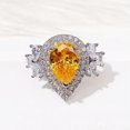 thumbnail image 4 of Luxury Pear Cut Cubic Zircon Women Jewelry Wedding 925 Silver Ring Sz 6-10, 4 of 9