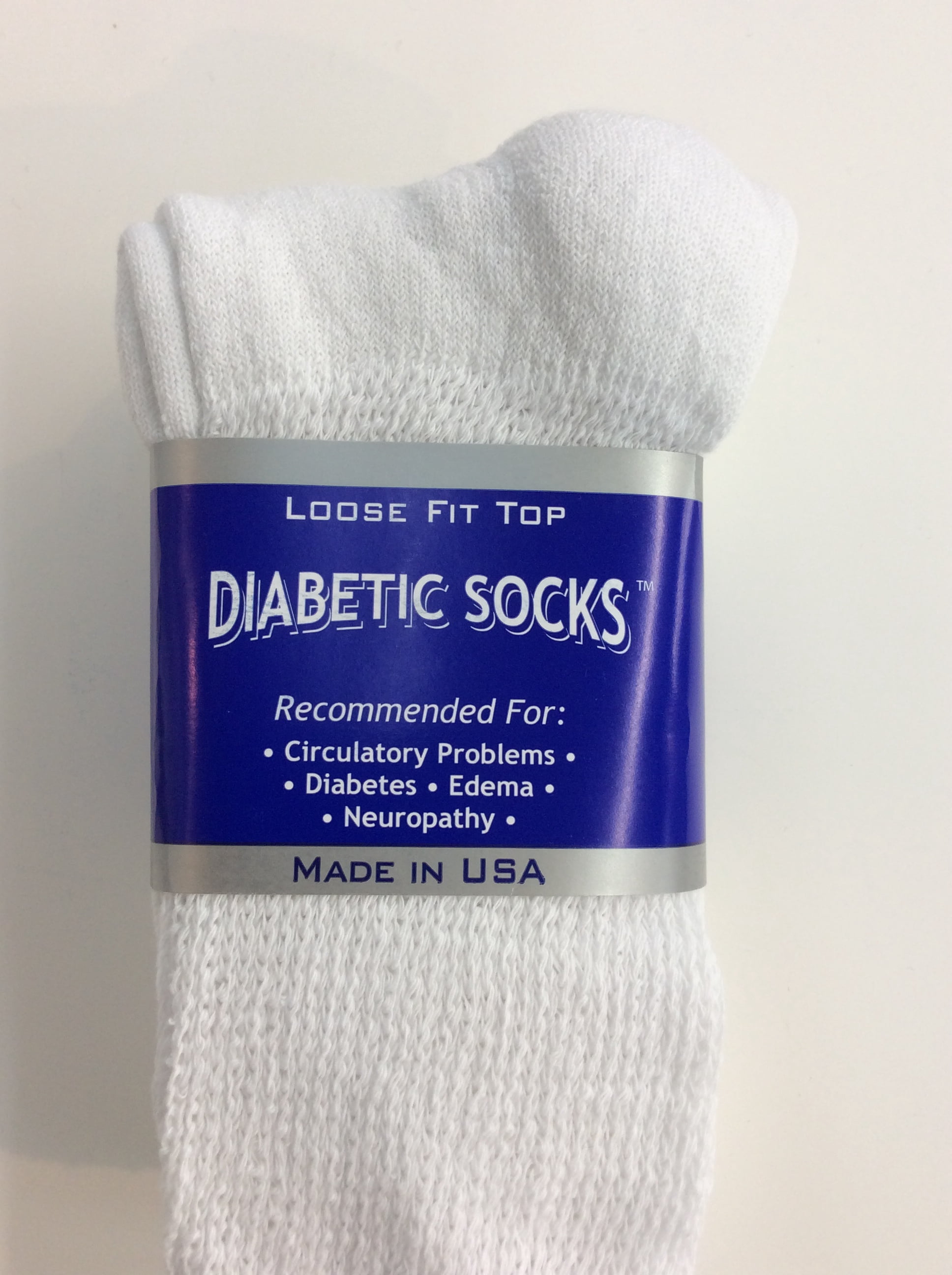 Creswell 12 Pairs White Diabetic Crew Socks 9-11 Size MADE IN U.S.A