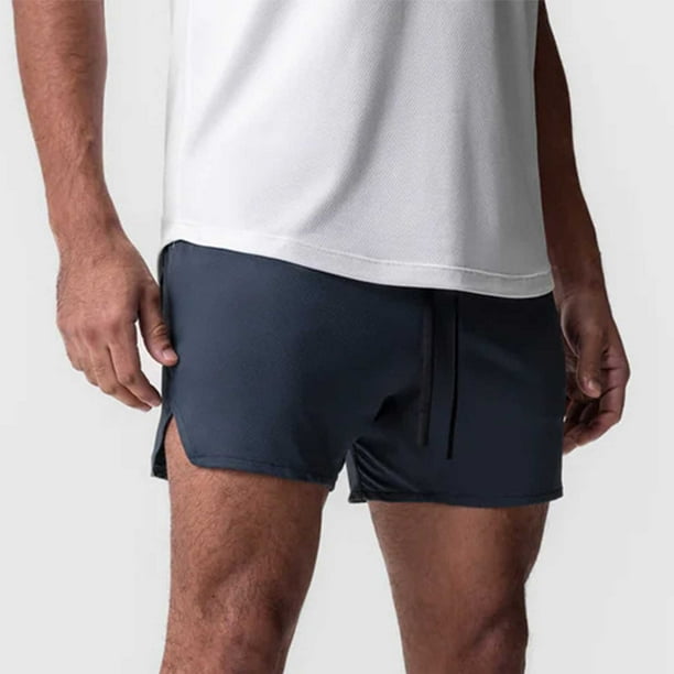 pstuiky Pantalones cortos para hombre, Pantalones cortos deportivos informales para hombre, de secado rápido, de malla, con cremallera, bolsillo y cordón. Pantalones cortos de baloncesto