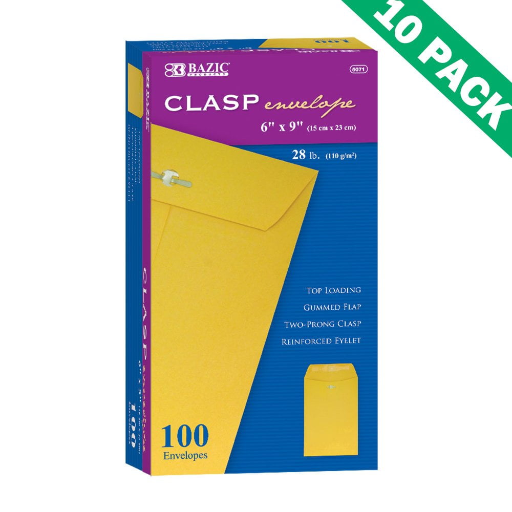 Clasp Envelopes 100, Metal Business Envelope Clasp 6x9 10 Unit Case