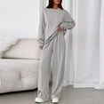thumbnail image 2 of longantii 2 Piece Sets for Women Lounge Hoodie Sweatsuit Loose Wide Leg Sweatpants Travel Airport Outfits Light Gray XXL, 2 of 6