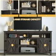 thumbnail image 3 of Centre de Divertissement Porte de Grange, Meuble TV de Style Ferme pour TV de 65 Pouces, Console Multimédia Rustique avec Rangement pour Salon, Chêne Rustique, 3 of 6
