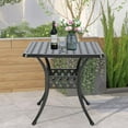 thumbnail image 5 of VIVIJASON 30.5" Patio Table Outdoor Dining Square Table Bronze Cast Aluminum Table with Umbrella Hole, 5 of 7