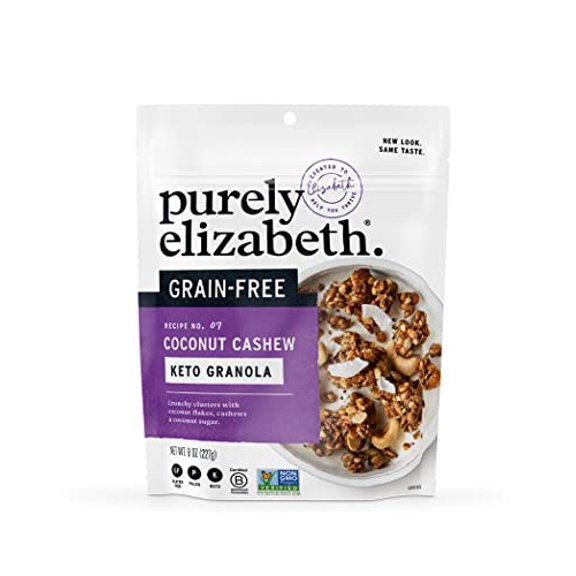 Purely Elizabeth, Coconut Cashew, Keto Granola, Grain-Free, Non-GMO, Paleo (8oz Bag)