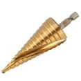 thumbnail image 3 of Step Drill Bit High Speed Steel Barb Step Drill Bit Step Drill Bit Hole Cutter Tool with X Shaped Opening Design and Hex Handle for Drilling Stainless Steel Plastic Plates, 3 of 8