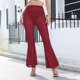 thumbnail image 2 of Vividxx Pants For Women Mesh Trousers Women's Transparent Flared Trousers With High Waist Glitter Trousers Long Party Trousers Glitter Flared Trousers Vacation Trousers, 2 of 8