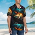 thumbnail image 3 of Honeii Underwater Treasure Chest Print Men’s Hawaiian Shirt,Classic Button-Down Short Sleeve Shirt, for Beach, Vacation, and Outdoor Activities,3X-Large, 3 of 7