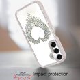 thumbnail image 3 of For Samsung A16 5G Beautiful ANGEL Hearts Glitter Shimmer Diamond Edged Hybrid Case - Beige, 3 of 3