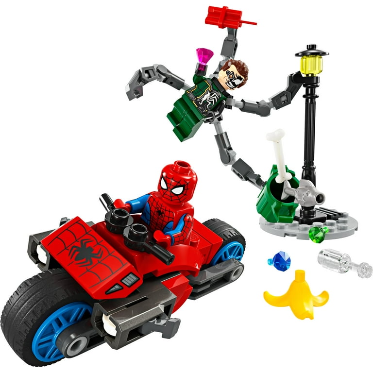 LEGO Marvel Motorcycle Chase, Buildable Toy, 76275, Spider-Man vs