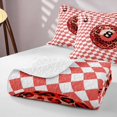 thumbnail image 4 of Erosebridal Billiard Quilt King Casino King Coverlet Set, Crimson Checkered 3pcs 1 Bedspread and 2 Pillowcases, 4 of 7