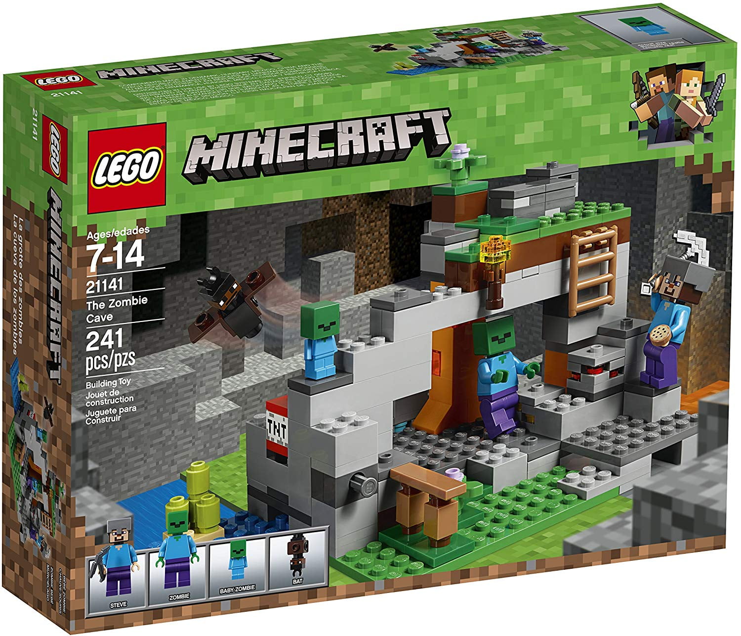 kubiske Afbestille dobbelt LEGO Minecraft The Zombie Cave 21141 Building Kit (241 Piece) - Walmart.com