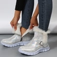 thumbnail image 6 of EKVAHL Women's Winter Snow Boots, Slip‑On Buckle Strap Ankle Booties, Non‑Slip Thick Sole Warm Boots for Cold Days Silver, 6 of 6
