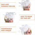 thumbnail image 2 of White Fascinator Fashion Headbands Fascinators Hat Flower Mesh Ribbons, 2 of 5