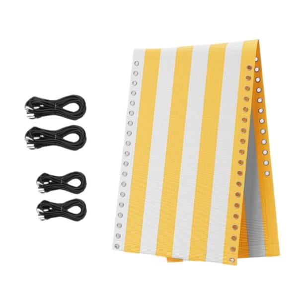 Juego de tela de repuesto para sillas informales con kit de cordón elástico para reparación de césped y playa. Amarillo 160cm x 52cm