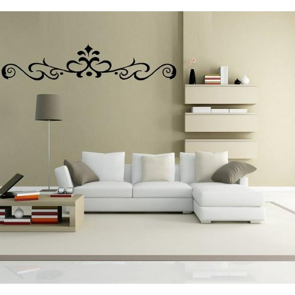 SCROLL EMBELLISHMENT #10 ~ WALL DECAL, HOME DECOR 6" X 29"